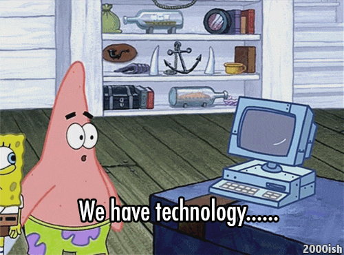 A GIF about technology taken from the sponge bob cartoon