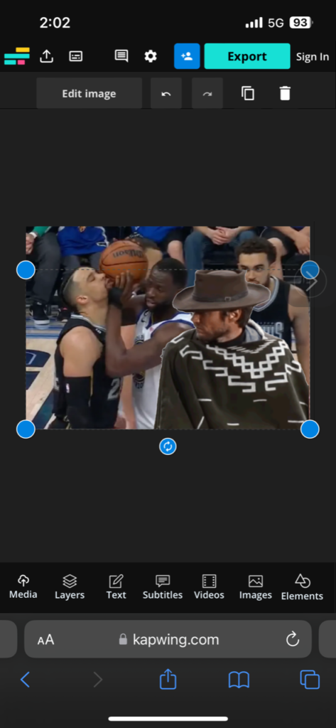 uploaded sports picture with GIF attached